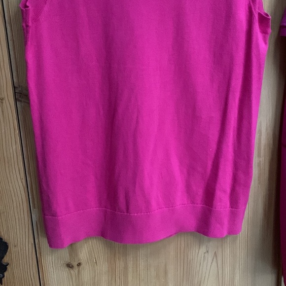 J Crew 💕 Hot Pink Cotton Sleeveless Tank Blouse XS Barbie Pink Crisp Berry NWT - Picture 9 of 11